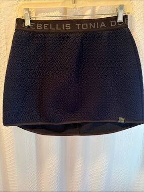 Tonia Debellis Quilted knit Navy Ski Skirt Size S